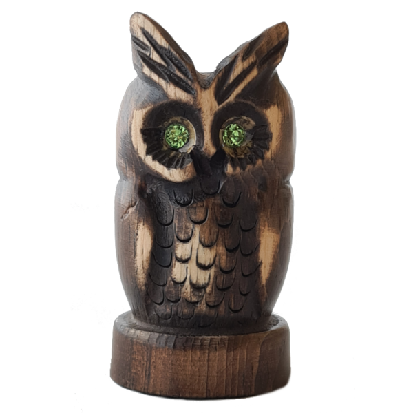 Gufo Cucciolo 6cm - Strass Verde