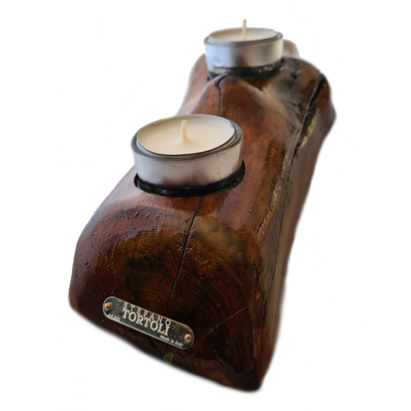Porta Candele Olivo Smaltato 2 - immagine 4