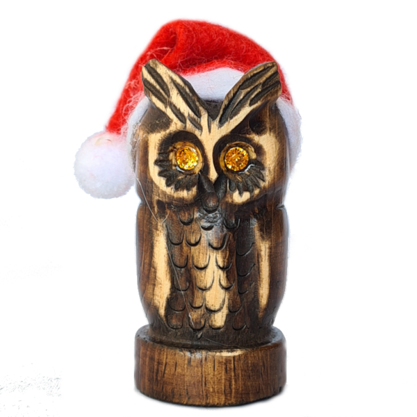 Gufo Cucciolo Natale - Strass Arancio